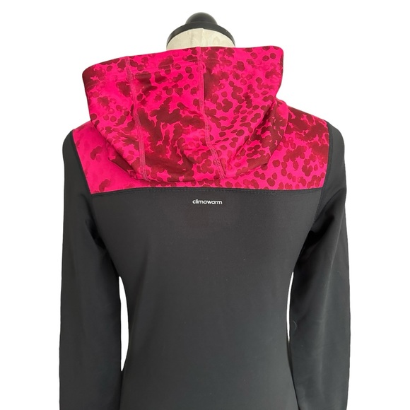 Adidas Climawarm Pullover Hoodie Black And  Pink Size Small - Picture 9 of 15
